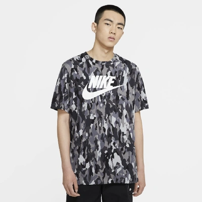 Shop Nike Sportswear Men's Printed Camo T-shirt In Light Smoke Grey,cool Grey,iron Grey,white