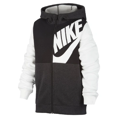 Shop Nike Sportswear Big Kids' Full-zip Hoodie In Black,white,black Heather,white