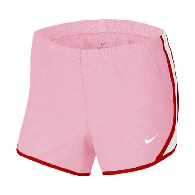 Shop Nike Dri-fit Tempo Big Kids' Running Shorts In Pink,white,university Red,white