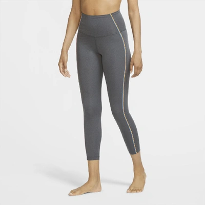 Shop Nike Yoga Women's 7/8 Tights In Black Heather,black