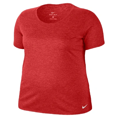 Shop Nike Dri-fit Legend Women's Short-sleeve Training Top (plus Size) In Red