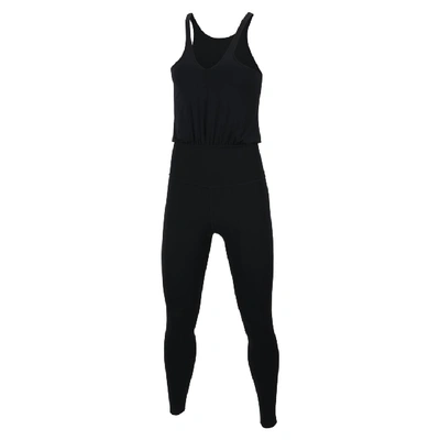 Shop Nike Yoga Women's Infinalon Jumpsuit In Black,dark Smoke Grey