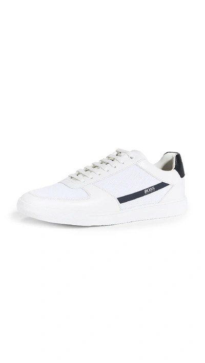 Shop Hugo Boss Cosmopool Tennis Sneakers In White