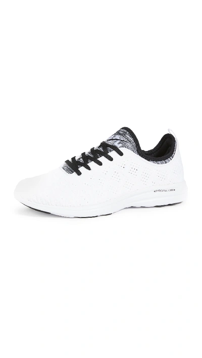Shop Apl Athletic Propulsion Labs Techloom Phantom Running Sneakers In White/black/white Melange