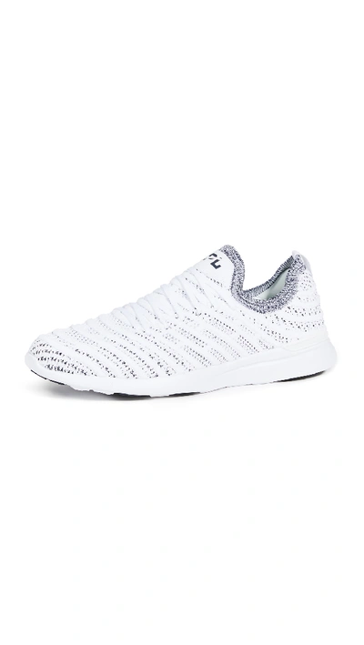 Shop Apl Athletic Propulsion Labs Techloom Wave Running Sneakers In White/navy