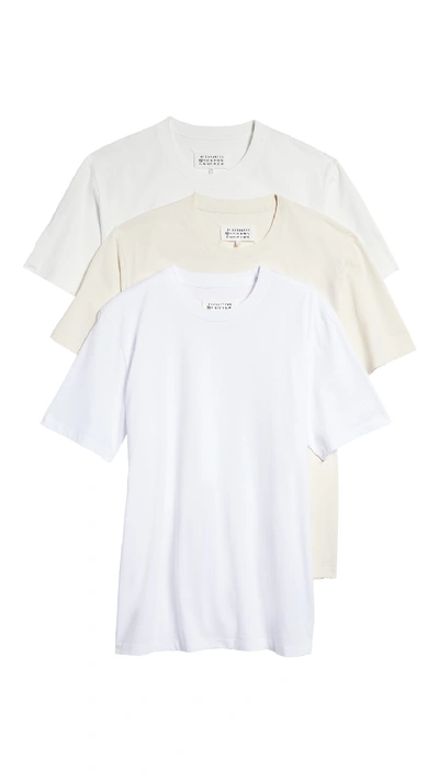 Shop Maison Margiela 3 Pack Garment Dyed Tee In White