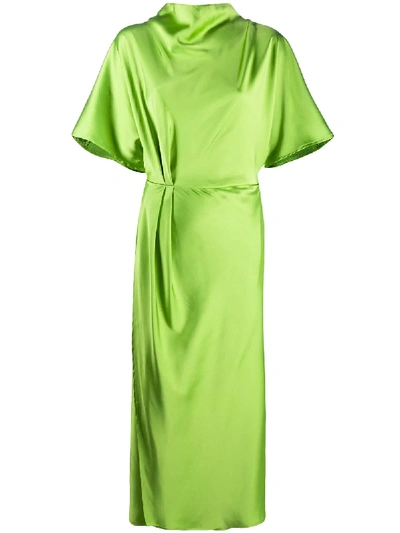 Shop Stine Goya High-neck Midi Dress In Green