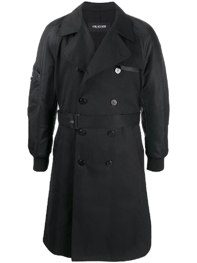 Shop Neil Barrett Bomber-sleeve Trench Coat In Black