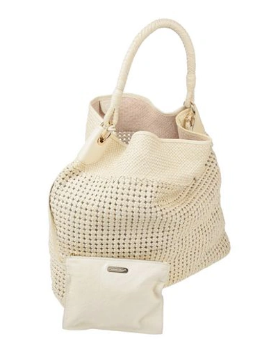 Shop Polo Ralph Lauren Handbag In Ivory