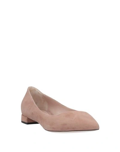 Shop Giorgio Armani Ballet Flats In Light Brown