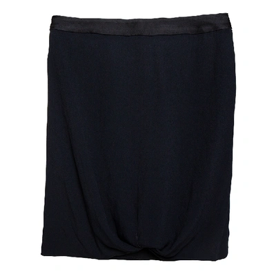 Pre-owned Emporio Armani Black Crepe Draped Knot Detail Mini Skirt S