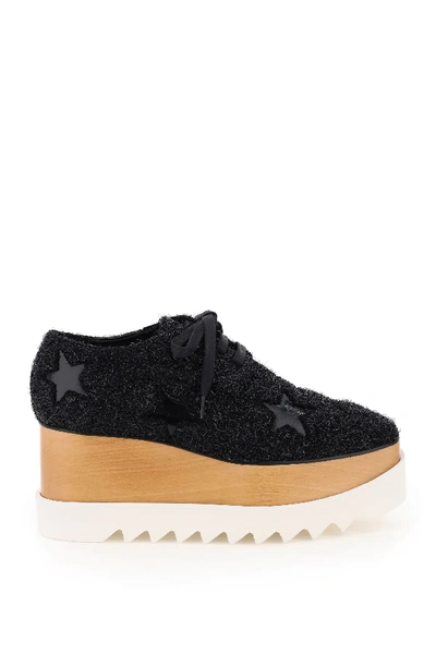 Shop Stella Mccartney Elyse Wedge Lace-up Shoes In Black