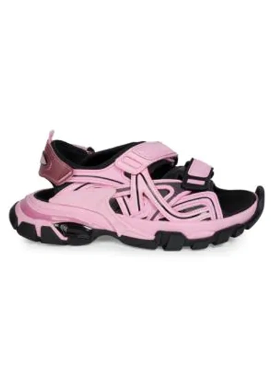 Shop Balenciaga Track Sport Sandals In Pink Black