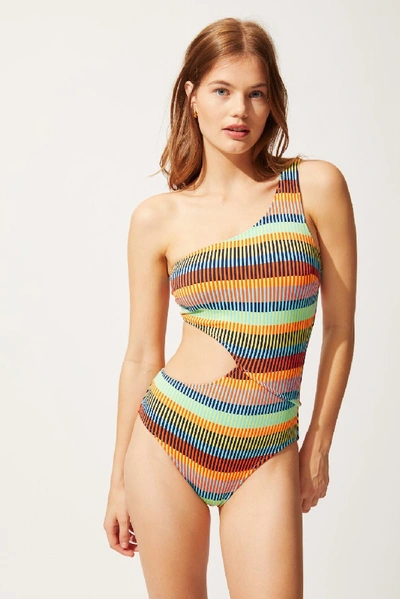 Shop Solid & Striped The Claudia Swimsuit In Technicolor Mosaic