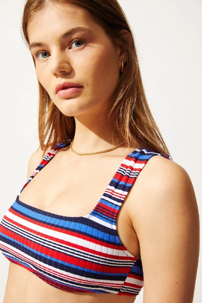 Shop Solid & Striped The Cleo Bikini Top In Jazzy Rib
