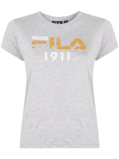 Shop Fila Logo Print T-shirt In Grey