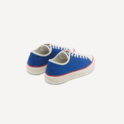 Shop Sandro Canvas Sneakers With Flame Sole In Blue