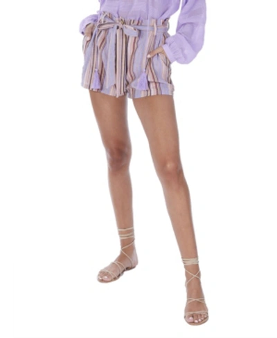 Shop Allison New York Women's Stripe Shorts In Lilac