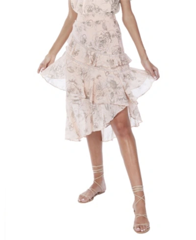 Shop Allison New York Women's Floral Ruffled Skirt In Dusty Rose