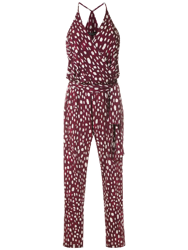 Andrea Marques Polka Dot Jumpsuit In Purple Modesens