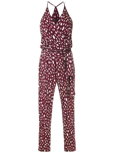 Shop Andrea Marques Polka-dot Jumpsuit In Purple