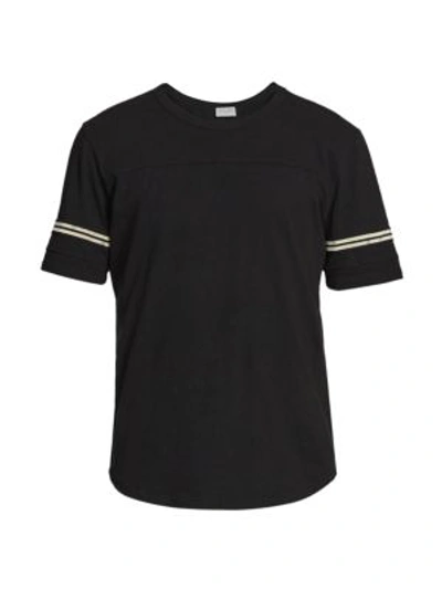 Shop Saint Laurent Decoupe Logo Stripe T-shirt In Black