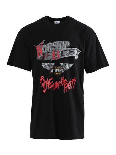 Shop Vetements Worship The Best T-shirt In Black