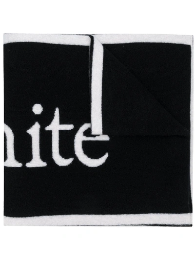 Shop Off-white Black And White Wool Scarf