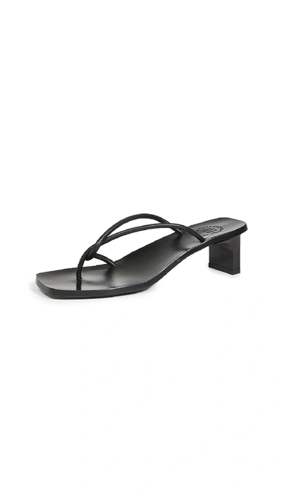 Shop Atp Atelier Panza Strappy Sandals In Black
