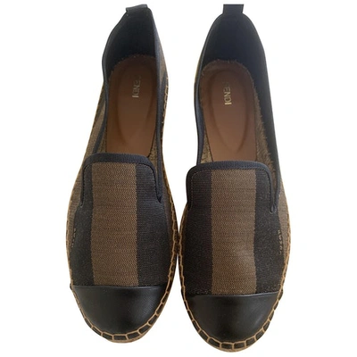 Pre-owned Fendi Brown Cloth Espadrilles