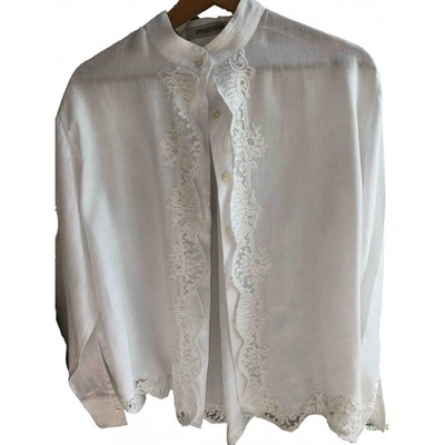 Pre-owned Ermanno Scervino Linen Blouse In White