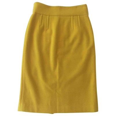 Pre-owned Alexander Mcqueen Yellow Cashmere Skirt