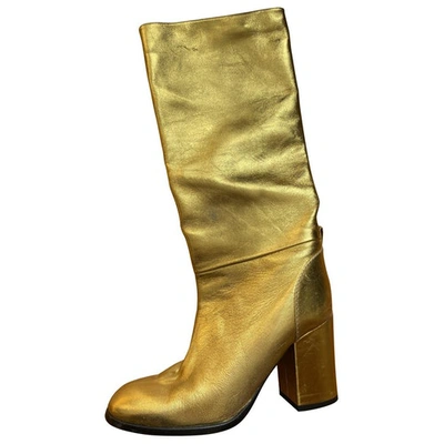 Pre-owned Jil Sander Gold Leather Boots