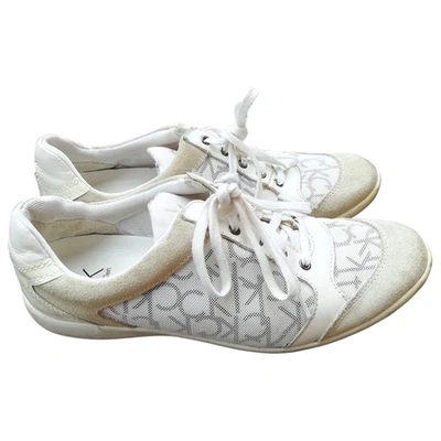 Pre-owned Calvin Klein White Cloth Trainers