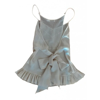 Pre-owned Pinko Silk Camisole In Ecru