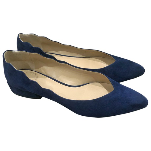 navy suede ballet pumps