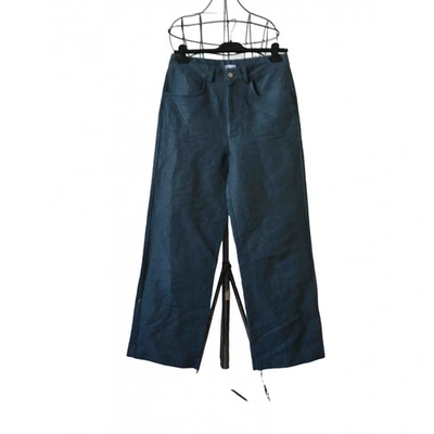 Pre-owned Baserange Blue Cotton Trousers