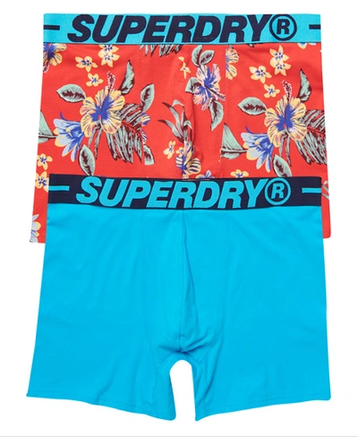 Shop Superdry Organic Cotton Classic Boxer Double Pack In Beige