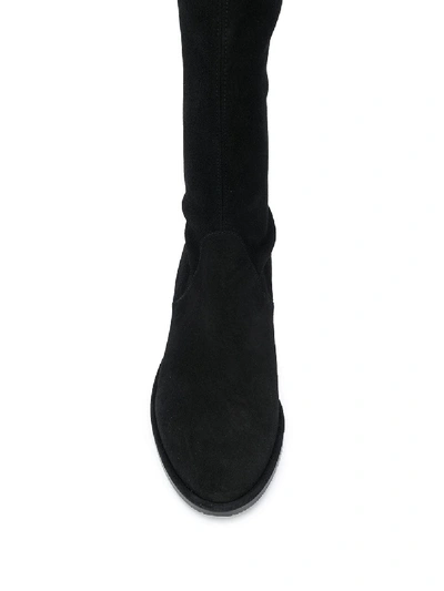 Shop Stuart Weitzman Low Land Leather Boots In Black
