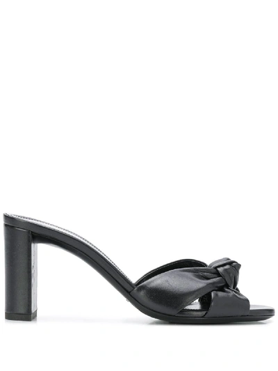 Shop Saint Laurent Bianca Leather Sandals In Black