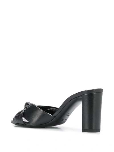 Shop Saint Laurent Bianca Leather Sandals In Black