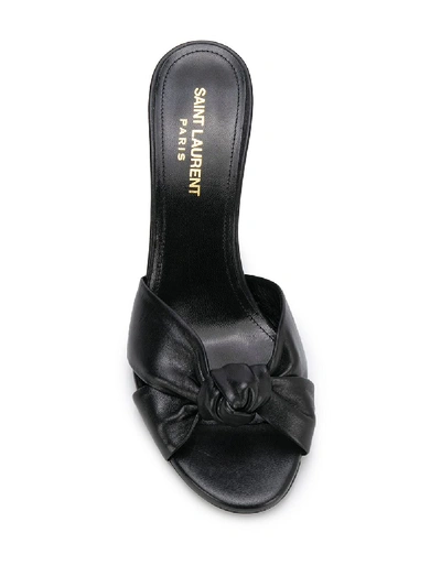 Shop Saint Laurent Bianca Leather Sandals In Black