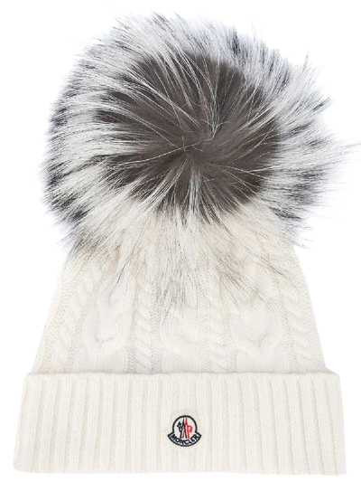 Shop Moncler Cashmere Beanie In White