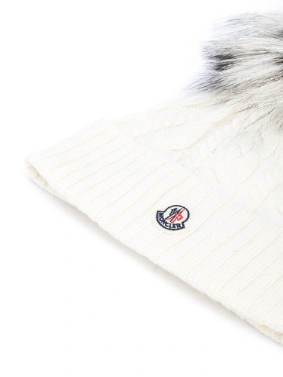 Shop Moncler Cashmere Beanie In White