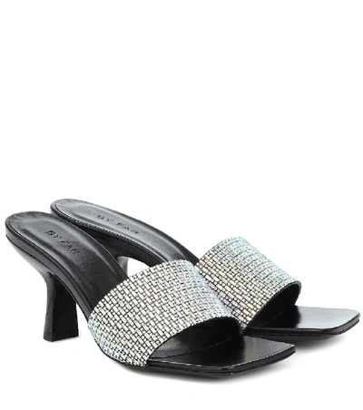 Shop By Far Dylan Embellished Leather Sandals In Metallic