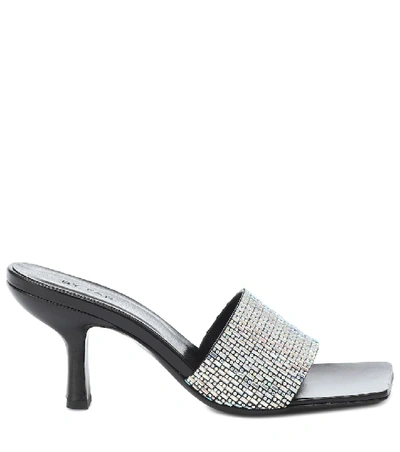 Shop By Far Dylan Embellished Leather Sandals In Metallic