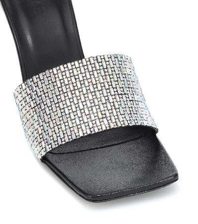 Shop By Far Dylan Embellished Leather Sandals In Metallic