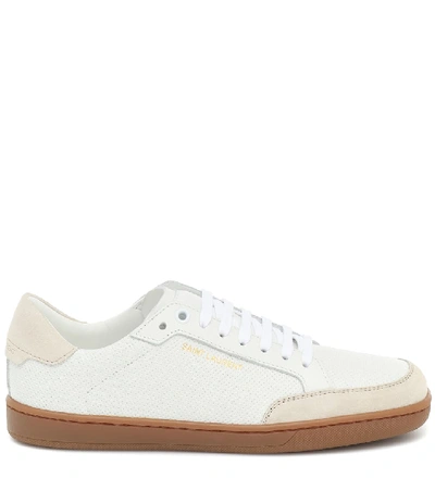 Shop Saint Laurent Court Classic Sl/10 Leather Sneakers In White