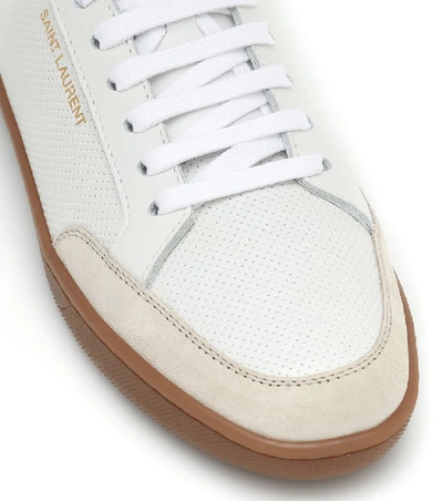 Shop Saint Laurent Court Classic Sl/10 Leather Sneakers In White