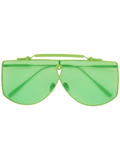 Shop Gentle Monster Makina Gr1 Shield Sunglasses In Green